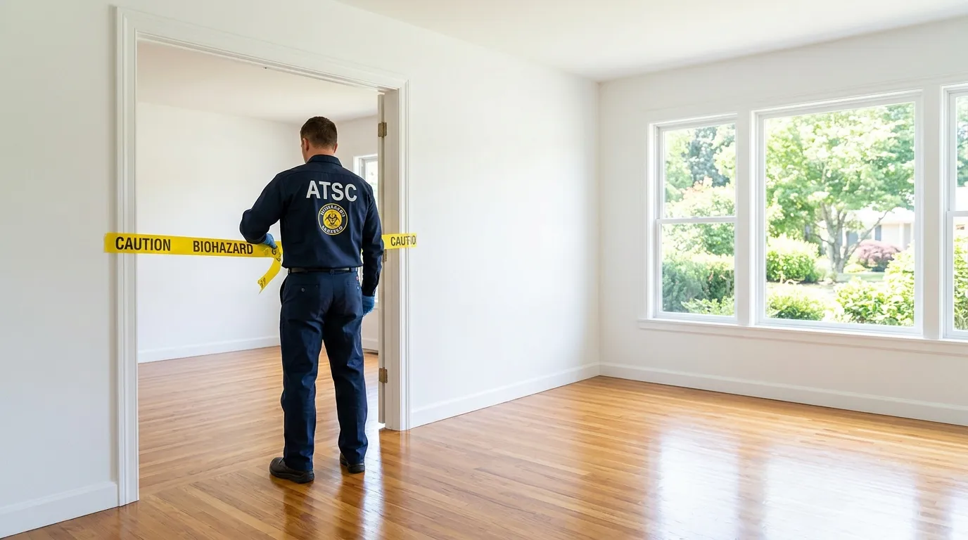 Certified biohazard cleanup crew performing Trauma Scene Cleanup in South Boston
